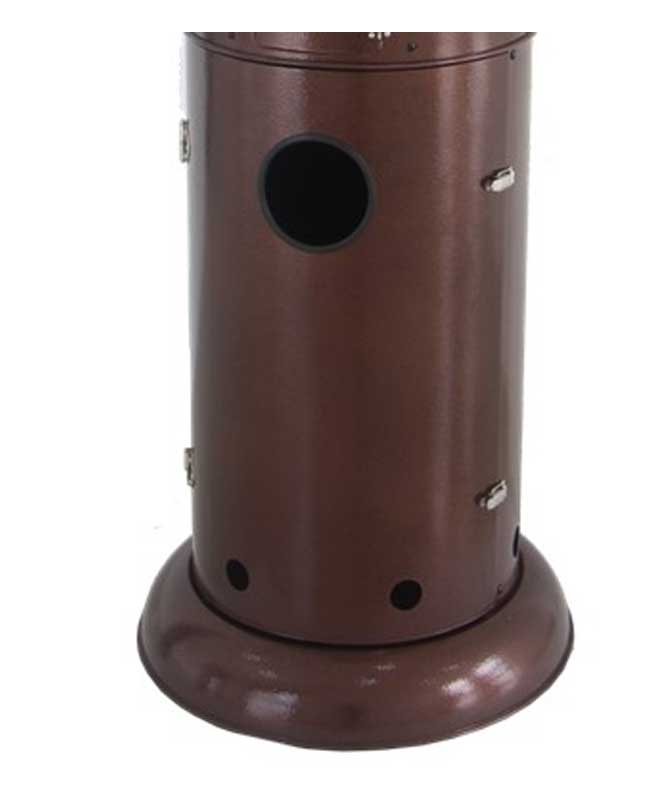 Round Commercial Glass Cylinder Patio Heater in Hammered Bronze with Clear Tube - Image 5